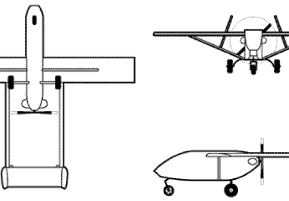 Самолет IAI Pioneer - чертежи, габариты, рисунки