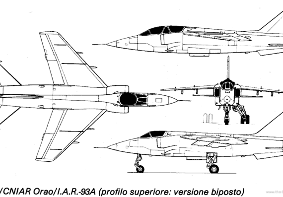 Самолет IAR 93-J22 ORAO - чертежи, габариты, рисунки