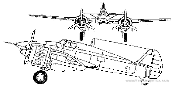 Самолет IMAM Ro-57 - чертежи, габариты, рисунки