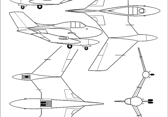 Самолет Ikarus P-453 MW - чертежи, габариты, рисунки