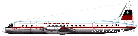 Самолет Илюшин IL-18V - чертежи, габариты, рисунки