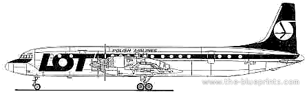 Ilyushin IL-18D aircraft - drawings, dimensions, figures