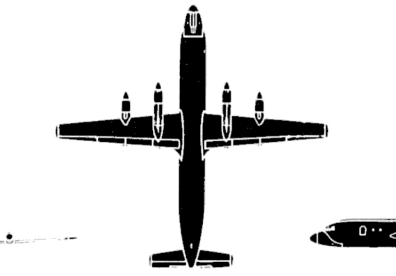 Самолет Илюшин Il-18 Moskwa Coot - чертежи, габариты, рисунки