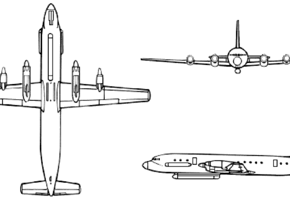 Самолет Илюшин Il-20 Coot-A - чертежи, габариты, рисунки
