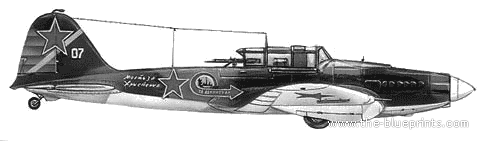 Самолет Илюшин Il-2M3 Shturmovik - чертежи, габариты, рисунки
