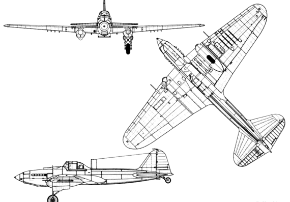 Самолет Илюшин Il-2 Stormovik - чертежи, габариты, рисунки