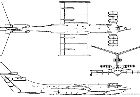 KM Ekranoplan aircraft - drawings, dimensions, figures