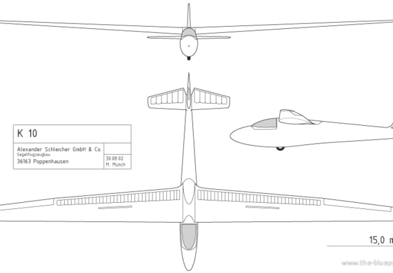 Самолет K 10 - чертежи, габариты, рисунки