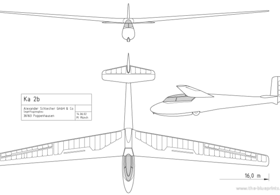 Самолет Ka 2b Rhonschwalbe - чертежи, габариты, рисунки