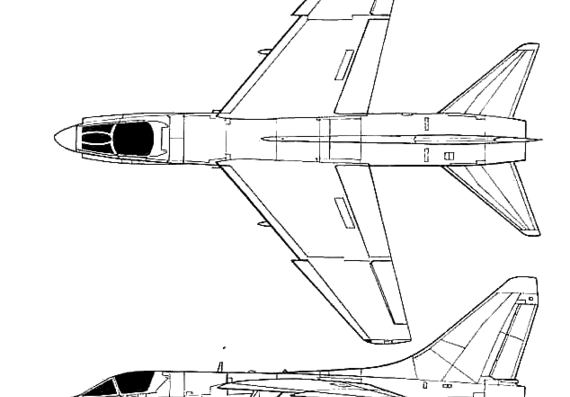 Самолет LTV A-7D Corsair II - чертежи, габариты, рисунки