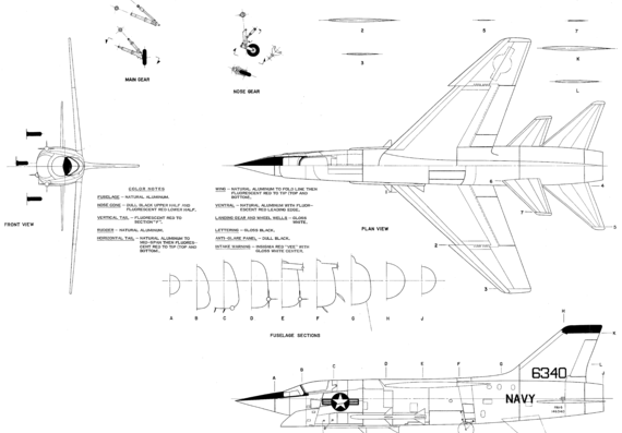 LTV F8U-3 Crusader III - drawings, dimensions, figures