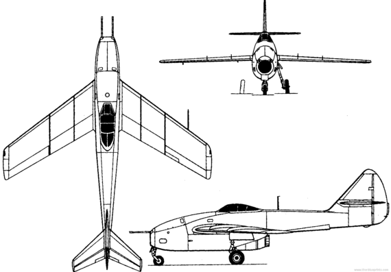 Самолет Лавочкин La-160 (Russia) (1947) - чертежи, габариты, рисунки