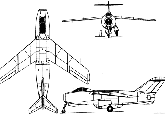 Самолет Лавочкин La-168 (Russia) (1948) - чертежи, габариты, рисунки