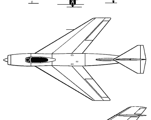Самолет Лавочкин La-190 - чертежи, габариты, рисунки