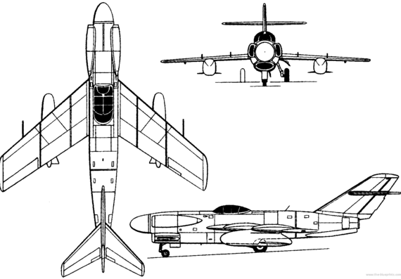 Самолет Лавочкин La-200B (Russia) (1952) - чертежи, габариты, рисунки