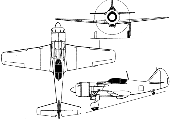 Самолет Лавочкин La-9 (Russia) (1946) - чертежи, габариты, рисунки