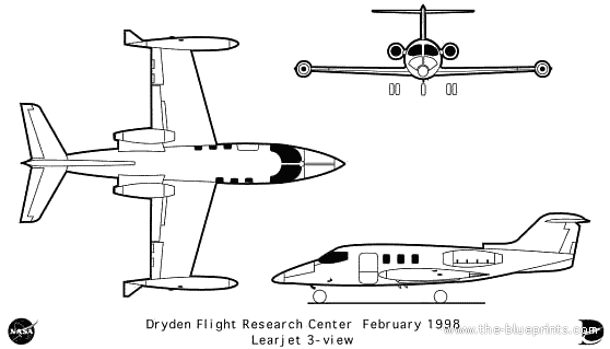 Learjet aircraft - drawings, dimensions, figures