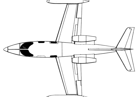 Самолет Learjet 23 - чертежи, габариты, рисунки