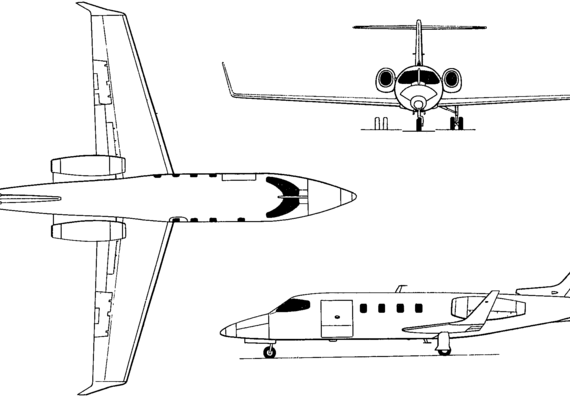 Самолет Learjet 25/28/29 (USA) (1966) - чертежи, габариты, рисунки