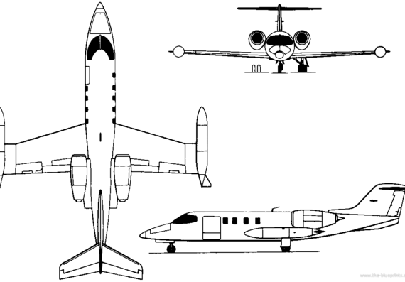Самолет Learjet 35/36 (USA) (1973) - чертежи, габариты, рисунки