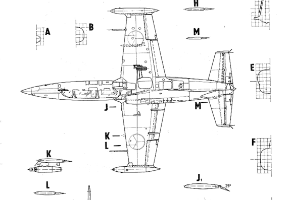 Самолет Letov L-39 Albatross - чертежи, габариты, рисунки