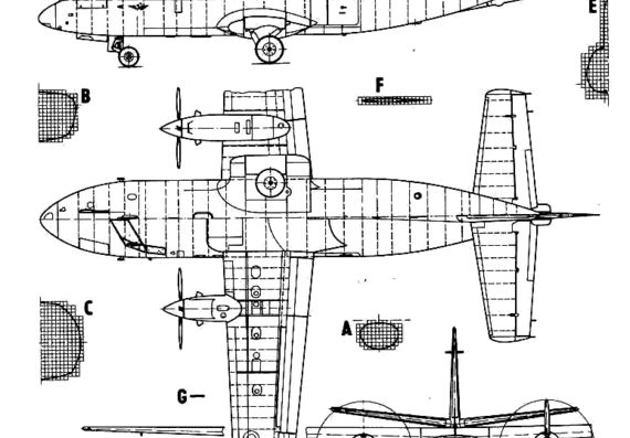 Самолет Letov L-410 Turbolet - чертежи, габариты, рисунки
