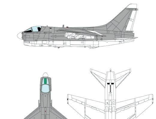 Самолет Ling-Temco-Vought A-7E Corsair II - чертежи, габариты, рисунки