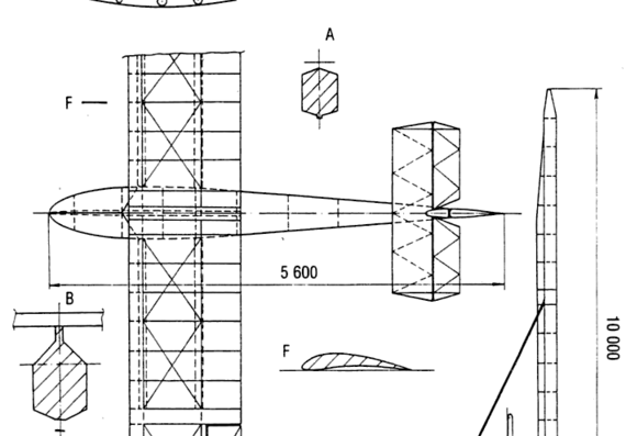 Lippisch Grune Post aircraft - drawings, dimensions, figures