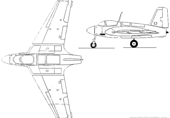 Самолет Lippisch Li P15 Diana - чертежи, габариты, рисунки