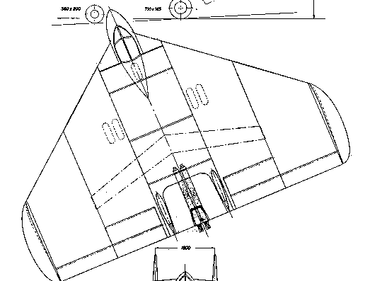 Самолет Lippisch P11 Delta Vi-V1 - чертежи, габариты, рисунки