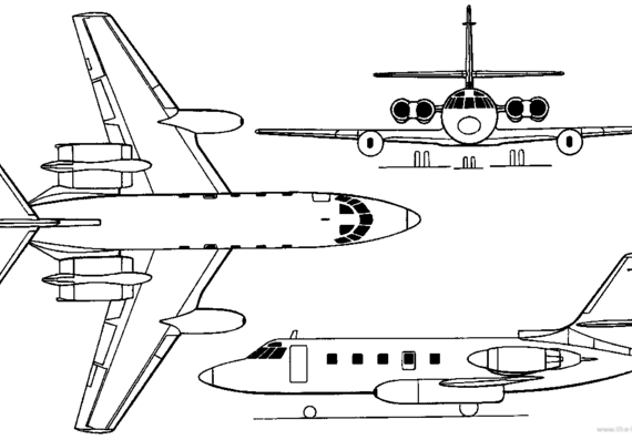 Самолет Lockheed 1329 JetStar I / II (USA) (1957) - чертежи, габариты, рисунки