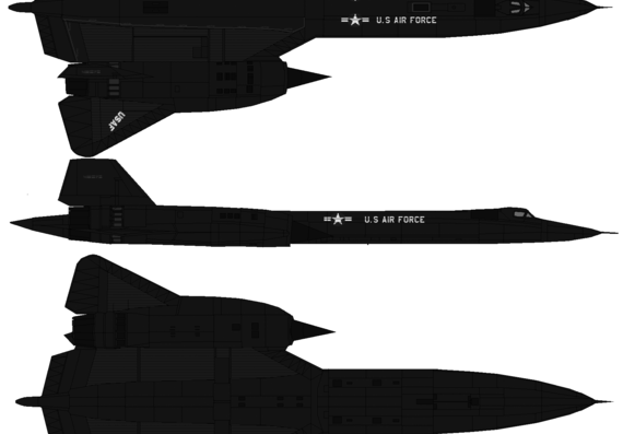 Lockheed A-12 aircraft - drawings, dimensions, figures
