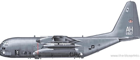 Самолет Lockheed AC-130A Gunship - чертежи, габариты, рисунки