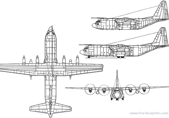 Самолет Lockheed C-130 Hercules C1 - чертежи, габариты, рисунки