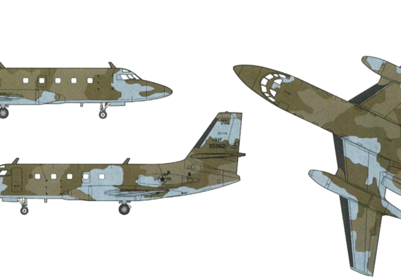 Самолет Lockheed C-140A Jetstar - чертежи, габариты, рисунки