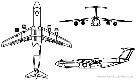 Самолет Lockheed C-5A Galaxy - чертежи, габариты, рисунки