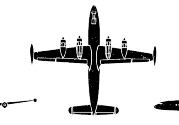 Самолет Lockheed C121 Super Constellation - чертежи, габариты, рисунки
