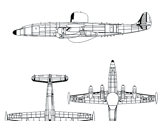 Самолет Lockheed EC-121 Warning Star - чертежи, габариты, рисунки