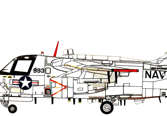 Самолет Lockheed ES-3A Shadow - чертежи, габариты, рисунки