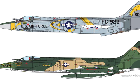 Самолет Lockheed F-104C Starfighter - чертежи, габариты, рисунки