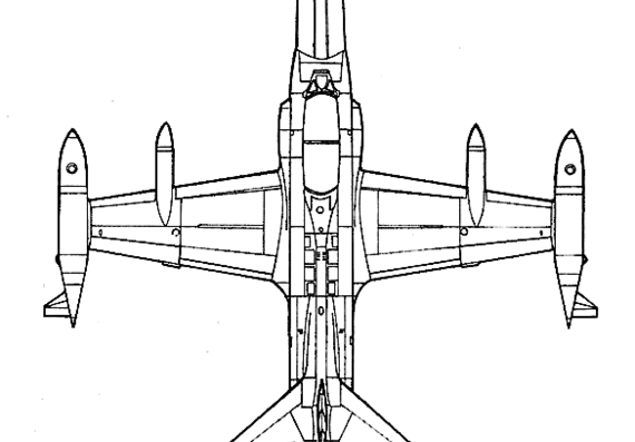 Самолет Lockheed F-94C Starfire - чертежи, габариты, рисунки