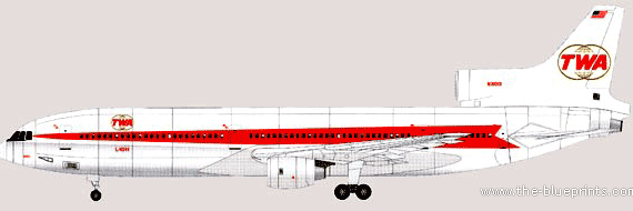 Самолет Lockheed L-1011 Tristar 100 - чертежи, габариты, рисунки