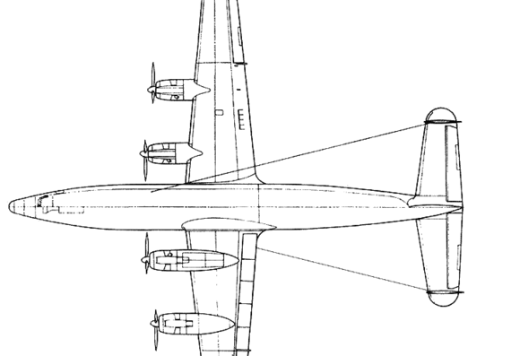 Самолет Lockheed L-1049A Super Constellation - чертежи, габариты, рисунки