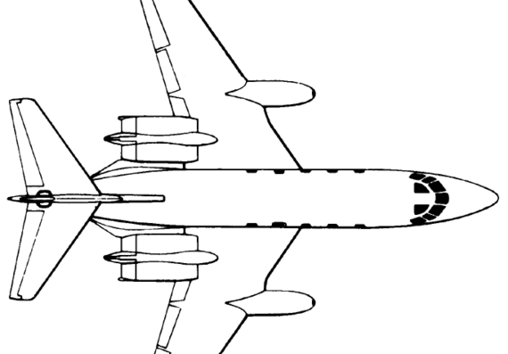 Самолет Lockheed L-1329 Jetstar - чертежи, габариты, рисунки