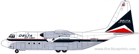 Самолет Lockheed L.100-10 Hercules - чертежи, габариты, рисунки