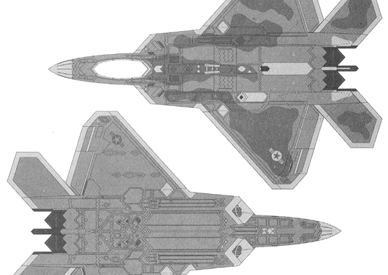Lockheed Martin-Boeing F-22 Raptor aircraft - drawings, dimensions, figures