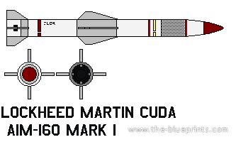 Самолет Lockheed Martin CUDA AIM-160 mark 1 - чертежи, габариты, рисунки