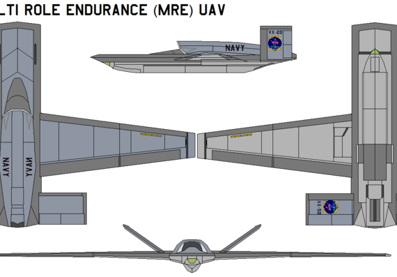 Самолет Lockheed Martin Multi Role Endurance (MRE) UAV - чертежи, габариты, рисунки