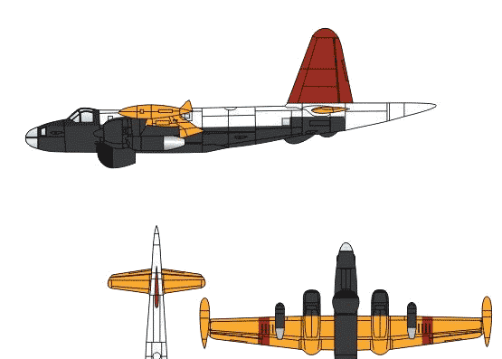 Самолет Lockheed P-2V-7 Neptune - чертежи, габариты, рисунки