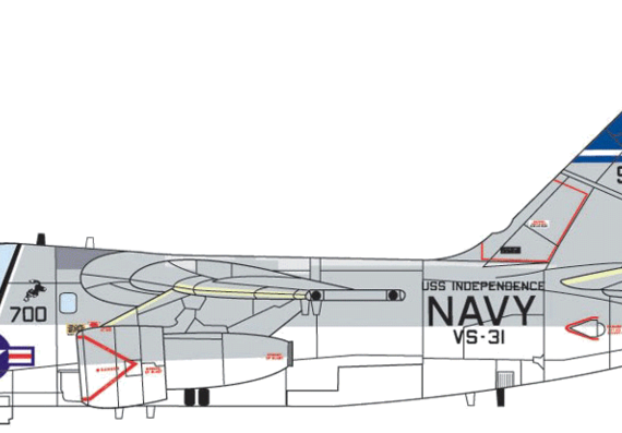 Самолет Lockheed S-3A Viking - чертежи, габариты, рисунки